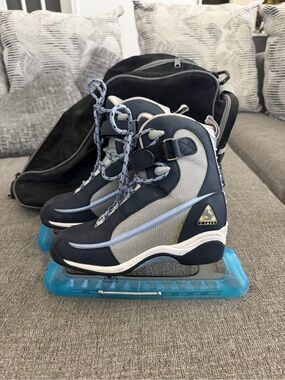 Kids Navy and Gray Softec ice skates
